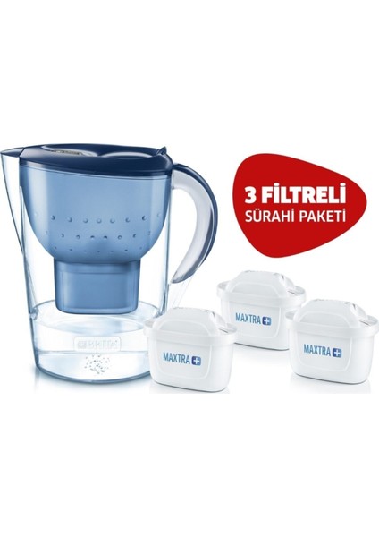 Marella XL Su Arıtmalı Sürahi Mavi - 3 Filtreli