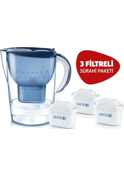 Marella XL Su Arıtmalı Sürahi Mavi - 3 Filtreli