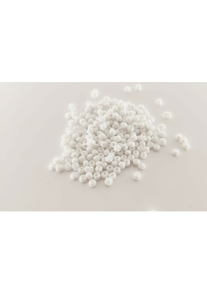 100 Gram Beyaz Cam Kum Boncuk 3.5 mm
