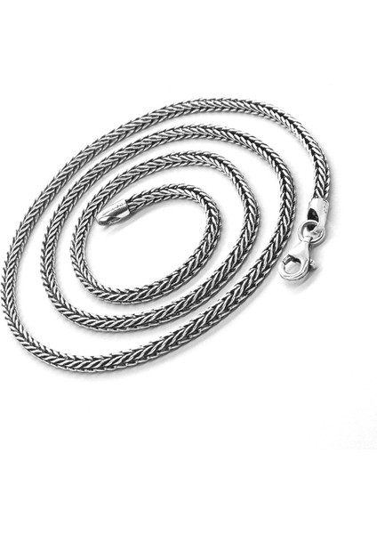 Tilkikuyruğu Gümüş Erkek Kolye Zincir Kalın Model