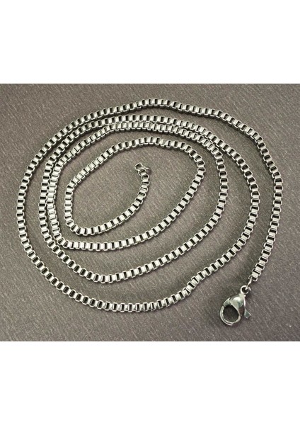 316L Paslanmaz Çelik Erkek Kolye Zincir 2mm Ince Kutu Model fiyatları