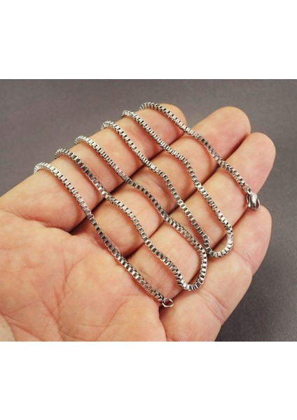 316L Paslanmaz Çelik Erkek Kolye Zincir 2mm Ince Kutu Model fırsatları