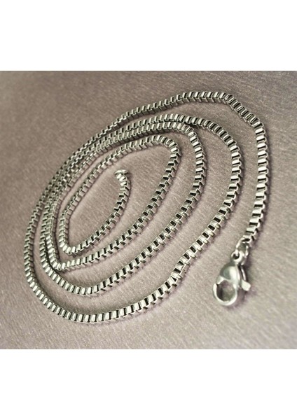 316L Paslanmaz Çelik Erkek Kolye Zincir 2mm Ince Kutu Model indirimleri