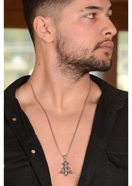 Çelik Çapa Motifli Denizci Model Erkek Kolye Ckldnzcpmdlgms