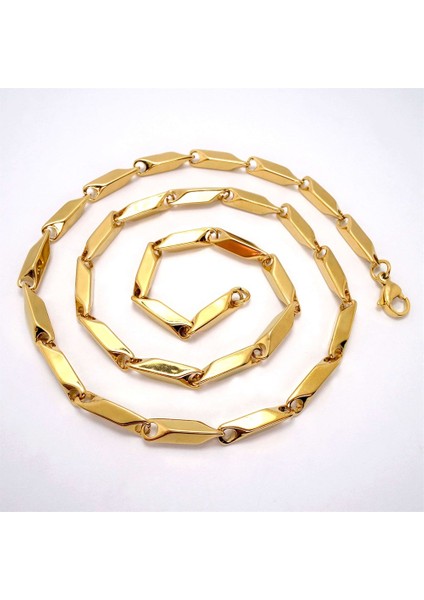 Snapy Altın Kaplama Erkek Çelik Kolye Zincir