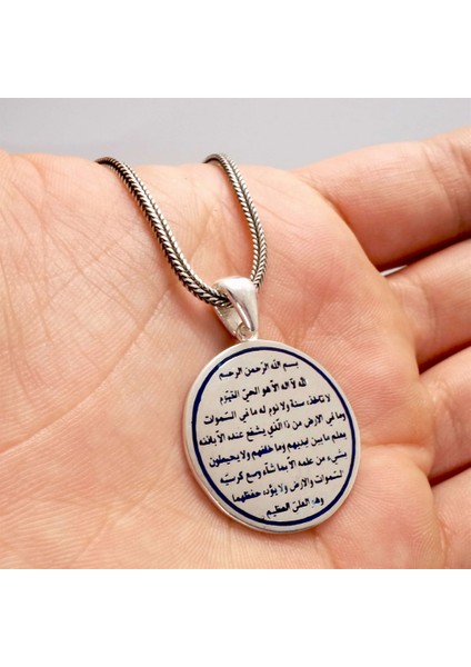 Yuvarlak Ayetel Kürsi Tilki Kuyruğu Erkek Gümüş Kolye Zincir modelleri