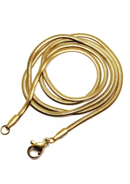 Altın Rengi Snake Kolye Çelik Erkek Kolye Zincir Ince Model