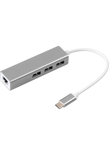 Type-C USB 3.1 To 3xUSB 3.0 1000 Mbps Gigabit Ethernet RJ45 Çevirici Hub Adaptör