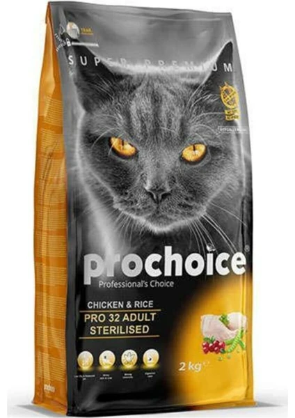 Pro Choice PRO32 Kısırlaştırılmış Kedi Maması 2 kg