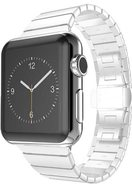 Apple Watch Seri 7 45MM Uyumlu Seramik Kordon Beyaz