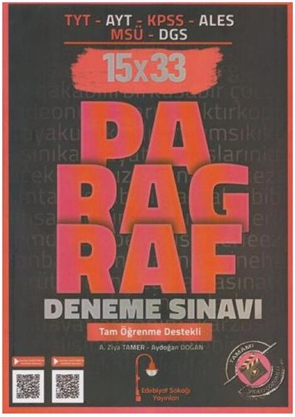 Tyt Ayt Kpss Ales Msü Dgs Paragraf 15X33 Deneme Sınavı