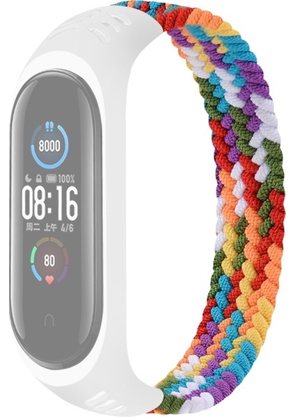 Esneklik Örgü Xiaomi Mi Band Için Değiştirme Kayışı 6/5/4/3 Boyutu: Xl 180MM Kırmızı Siyah (Yurt Dışından)