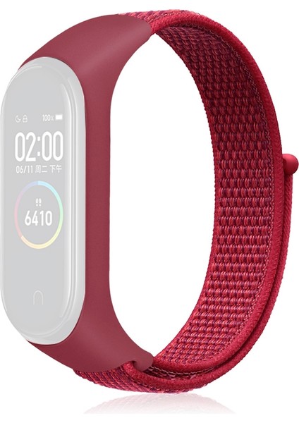 Xiaomi Mi Band Için Naylon Örgü Saat Bantları 6 Çin Kırmızısı (Yurt Dışından)