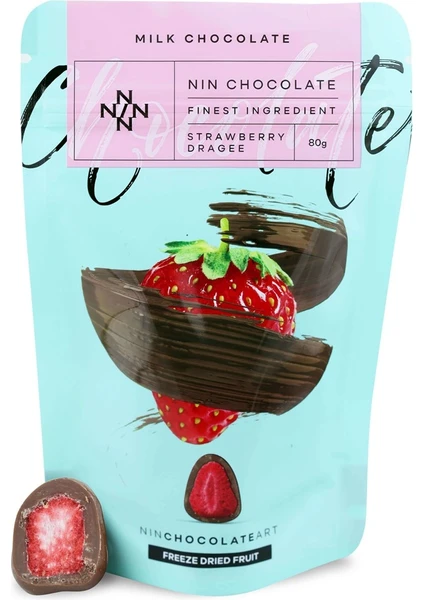 Nin Chocolate Sütlü Çikolata Kaplı Kurutulmuş Çilek Draje 80 gr