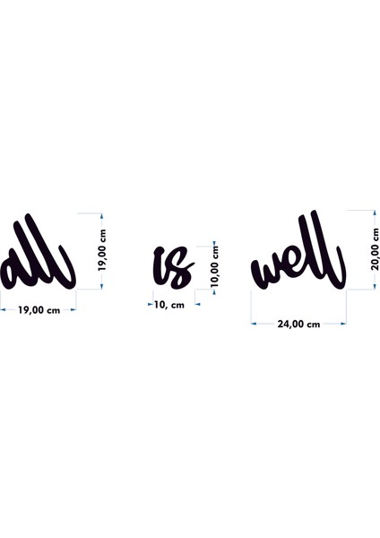 All Is Well Duvar Yazısı Ahşap Duvar Tablosu Dekoratif Duvar Süsü