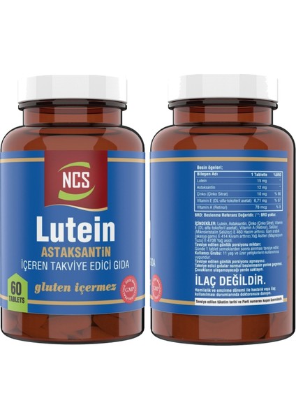 Lutein Astaksantin Çinko 60 Tablet & Vitamin D3 120 Tablet
