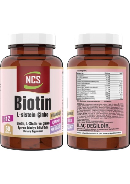 Biotin L Sistein Çinko 60 Tablet & Vitamin D3 K2 Damla fiyatları
