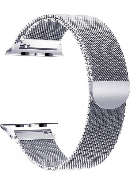 Apple Watch Metal Kordon Milano Kayış Manyetik Iwatch Uyumlu Milanese Seri 4 42MM 44MM Gümüş Renk