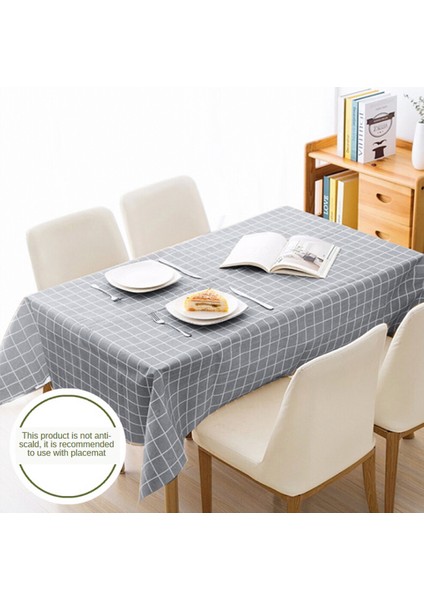 F Fityle Ekose Masa Örtüsü Kapak Su Geçirmez Dikdörtgen Gri Modern Doku Ev Restoran (Yurt Dışından) fırsatları