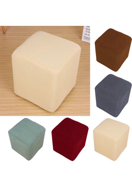 Ayak Taburesi Slipcover Streç Osmanlı Dikdörtgen Tabure Kapak Bej (Yurt Dışından) fırsatları