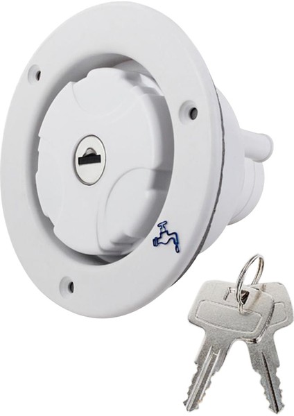 Yerçekimi Su Doldurma Giriş Hatch Rv Camper Trailer Arabalar Kilitlenebilir, 2 Keys_ Beyaz (Yurt Dışından)