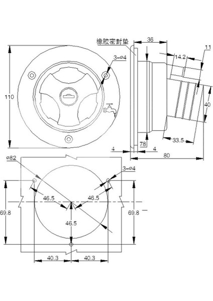 Yerçekimi Su Doldurma Giriş Hatch Rv Camper Trailer Arabalar Kilitlenebilir, 2 Keys_ Beyaz (Yurt Dışından) modelleri
