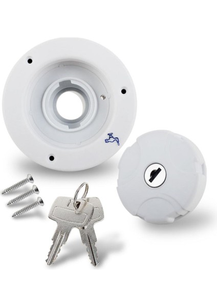 Yerçekimi Su Doldurma Giriş Hatch Rv Camper Trailer Arabalar Kilitlenebilir, 2 Keys_ Beyaz (Yurt Dışından) indirimleri