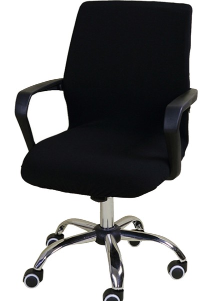 Baosity Ev Ofis Slipcover Siyah Için Elastik Döner Sandalye Kapak (Yurt Dışından)