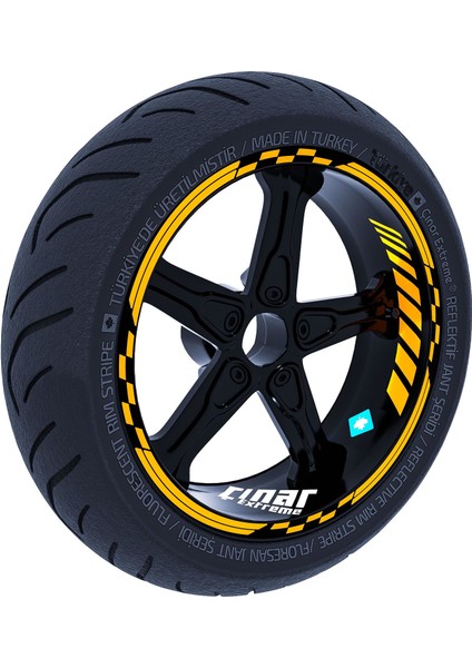 Taksi Sarısı Moto Gp Iç Dış Jant Şeridi Takım Sticker Çınar Extreme
