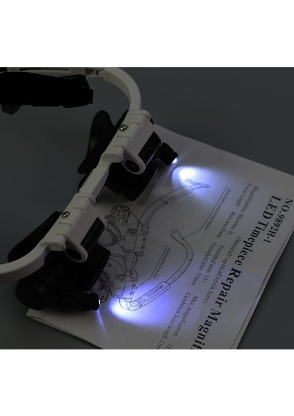 Kafa LED Lamba Akrilik Çift Lensli Gözlük Büyüteç