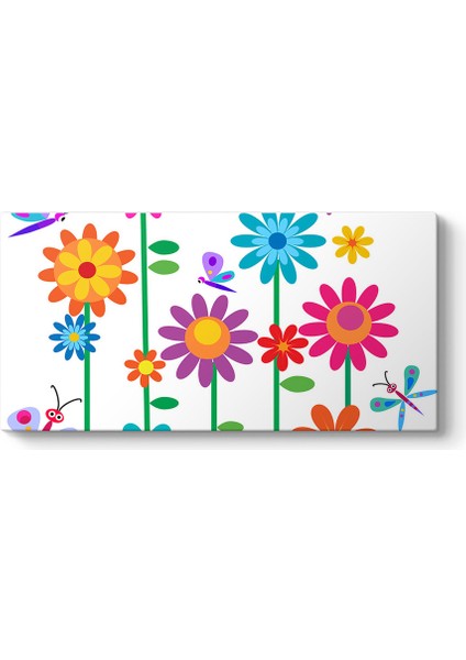 Renkli Sevimli Çiçekler Tablosu