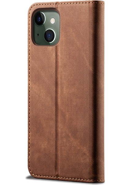 iPhone 13 Için Retro Kot Deri Flip Cüzdan Standlı Kılıf Kapaklı (Yurt Dışından) modelleri