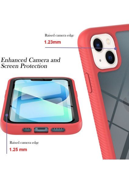 iPhone 13 Mini Için Şeffaf Shockproof Bumper Yerleşik Ekran 360 Tam Koruma Kapaklı (Yurt Dışından)