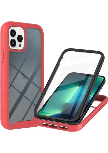 iPhone 13 Pro Max Için Şeffaf Shockproof Bumper Yerleşik Ekran 360 Tam Koruma Kapaklı (Yurt Dışından)