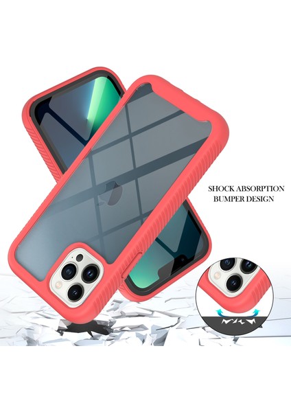 iPhone 13 Pro Max Için Şeffaf Shockproof Bumper Yerleşik Ekran 360 Tam Koruma Kapaklı (Yurt Dışından)