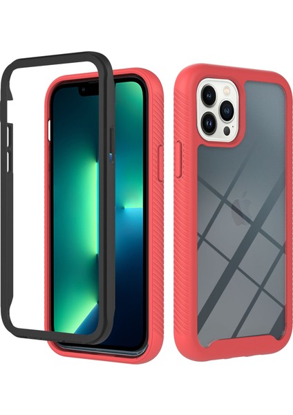 iPhone 13 Pro Max Için Çift Katmanlı Şeffaf Bumper Shockproof Tam Koruma Kılıf Kapaklı (Yurt Dışından)