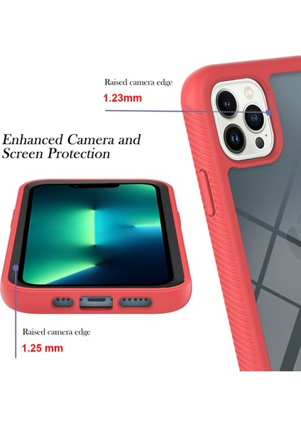 iPhone 13 Pro Max Için Çift Katmanlı Şeffaf Bumper Shockproof Tam Koruma Kılıf Kapaklı (Yurt Dışından)