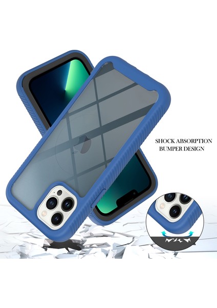 iPhone 13 Pro Max Için Çift Katmanlı Şeffaf Bumper Shockproof Tam Koruma Kılıf Kapaklı (Yurt Dışından)