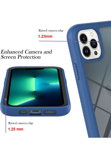 iPhone 13 Pro Max Için Çift Katmanlı Şeffaf Bumper Shockproof Tam Koruma Kılıf Kapaklı (Yurt Dışından)