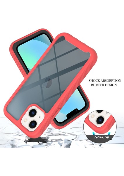 iPhone 13 Mini Için Çift Katmanlı Şeffaf Bumper Shockproof Tam Koruma Kılıf Kapaklı (Yurt Dışından)