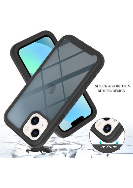 iPhone 13 Mini Için Çift Katmanlı Şeffaf Bumper Shockproof Tam Koruma Kılıf Kapaklı (Yurt Dışından)