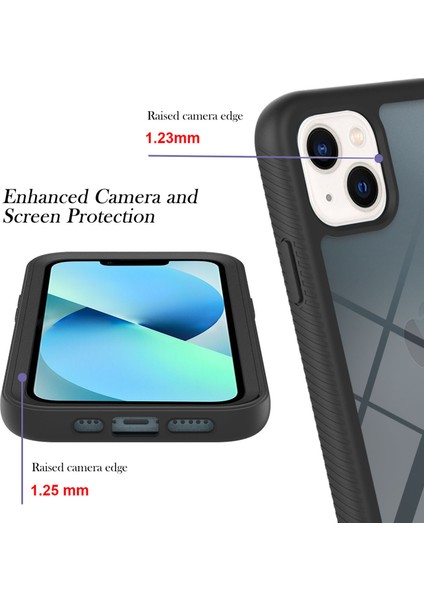 iPhone 13 Mini Için Çift Katmanlı Şeffaf Bumper Shockproof Tam Koruma Kılıf Kapaklı (Yurt Dışından)