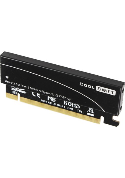 Nvme M.2 X16 Pcı-E Rider Kart Alüminyum Sac Tam Hızlı Sabit Sürücü Adaptörü (Yurt Dışından)