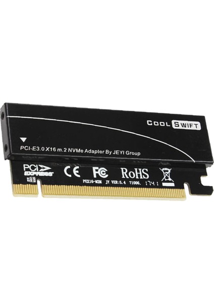 Nvme M.2 X16 Pcı-E Rider Kart Alüminyum Sac Tam Hızlı Sabit Sürücü Adaptörü (Yurt Dışından)