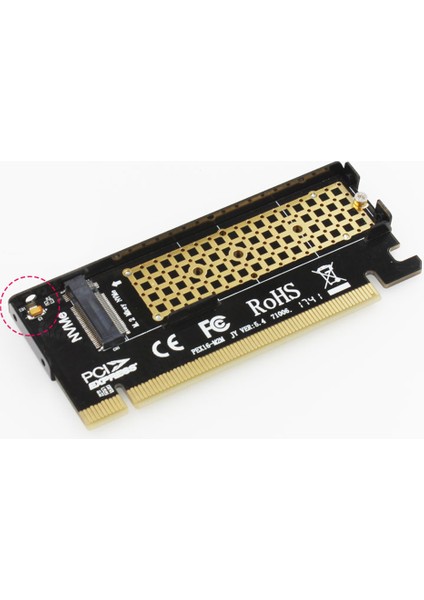 Nvme M.2 X16 Pcı-E Rider Kart Alüminyum Sac Tam Hızlı Sabit Sürücü Adaptörü (Yurt Dışından)
