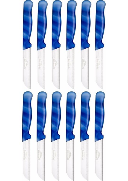 Hausgerate Mermer Desenli Koyu Mavi 12'li Bıçak Seti