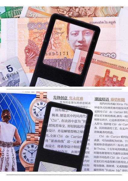 Dikdörtgen 3x Arkadan Aydınlatmalı Büyüteç El 7 LED Büyüteç LED Işık Okuma Büyüteç ile Taşınabilir Büyüteç Yaşlı Lupa (Yurt Dışından) fırsatları