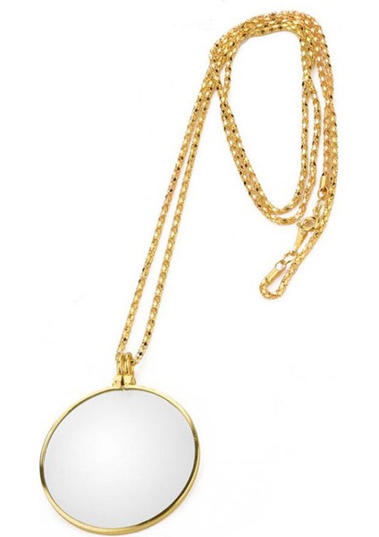 Asılı Zincir Büyüteç 5x Kolye Tipi Büyüteç 450MM Metal Kordon Büyüteç Len Taşınabilir Büyüteç Büyüteç Monocle (Yurt Dışından)