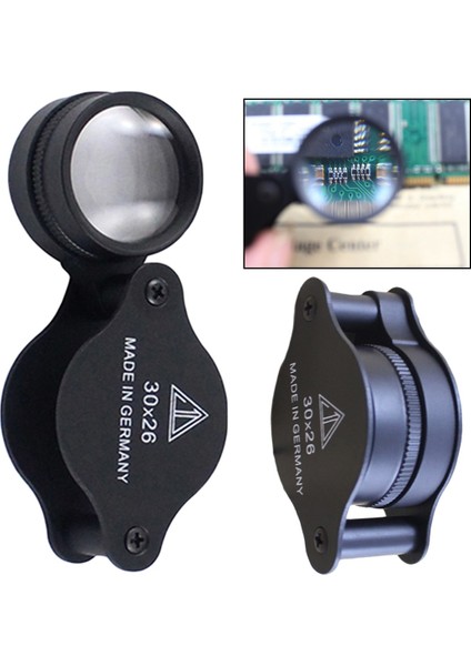 Katlanır Mücevher Büyüteç 30X26 Cep Kuyumcu Gözlük Len Taşınabilir Mini Kuyumcular Büyüteç Siyah Büyüteç Takı Lupa (Yurt Dışından)