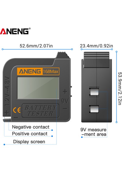 Aneng Pil Test Cihazı 168MAX Dijital Ekran Test Cihazı (Yurt Dışından)